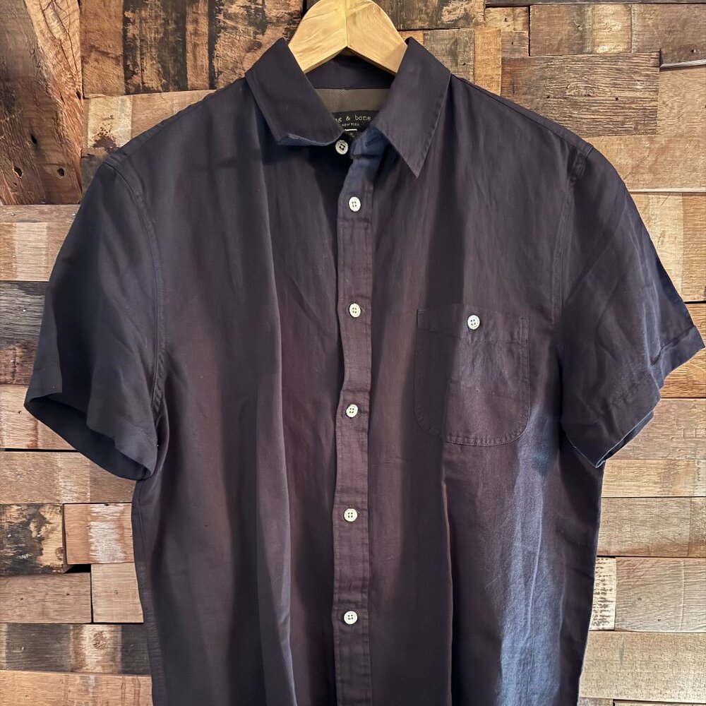 Men's never worn rag & bone linen/cotton short sleeve button up